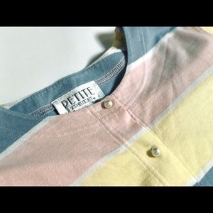 Vintage Petite pastel stripe button down / crop